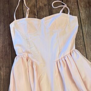 NWOT Ballerina Pink Corset Midi Dress Sz L